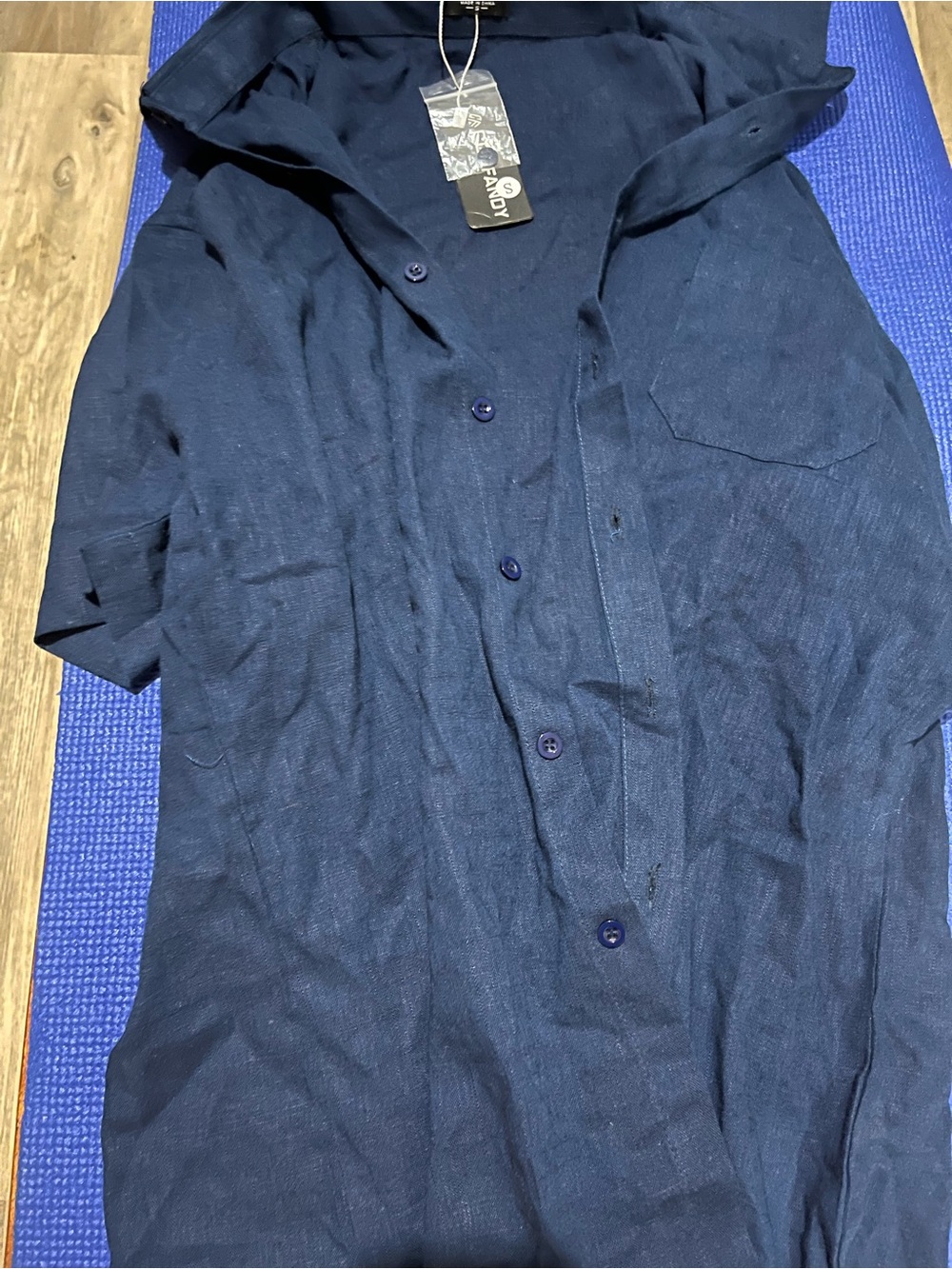 Men's Navy Button-Front Jacket - Picture 1 of 5